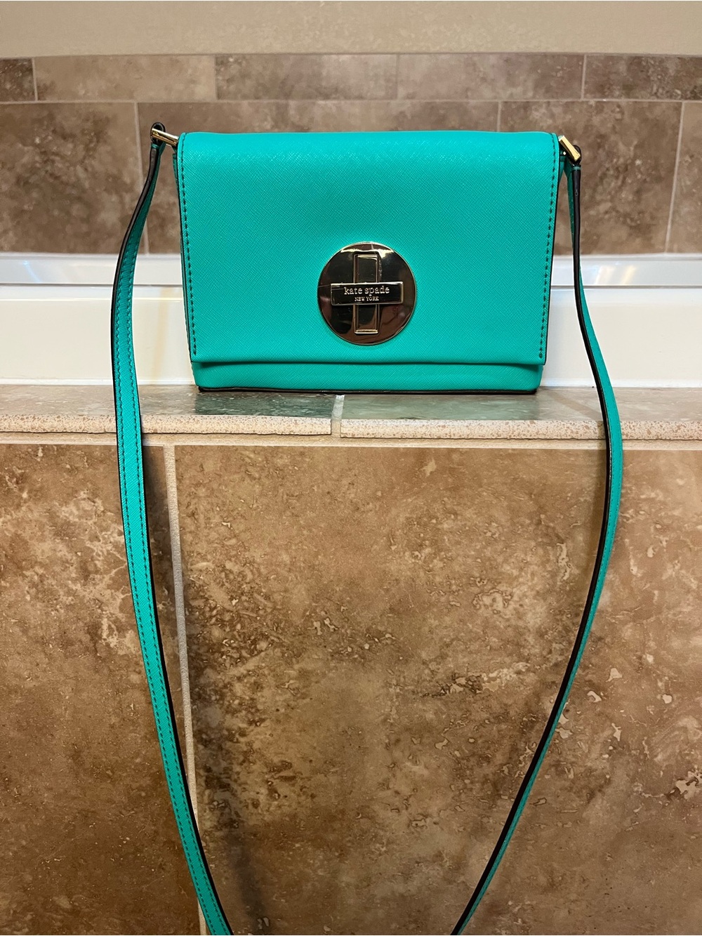 kate spade Teal Crossbody with Gold-Tone Logo